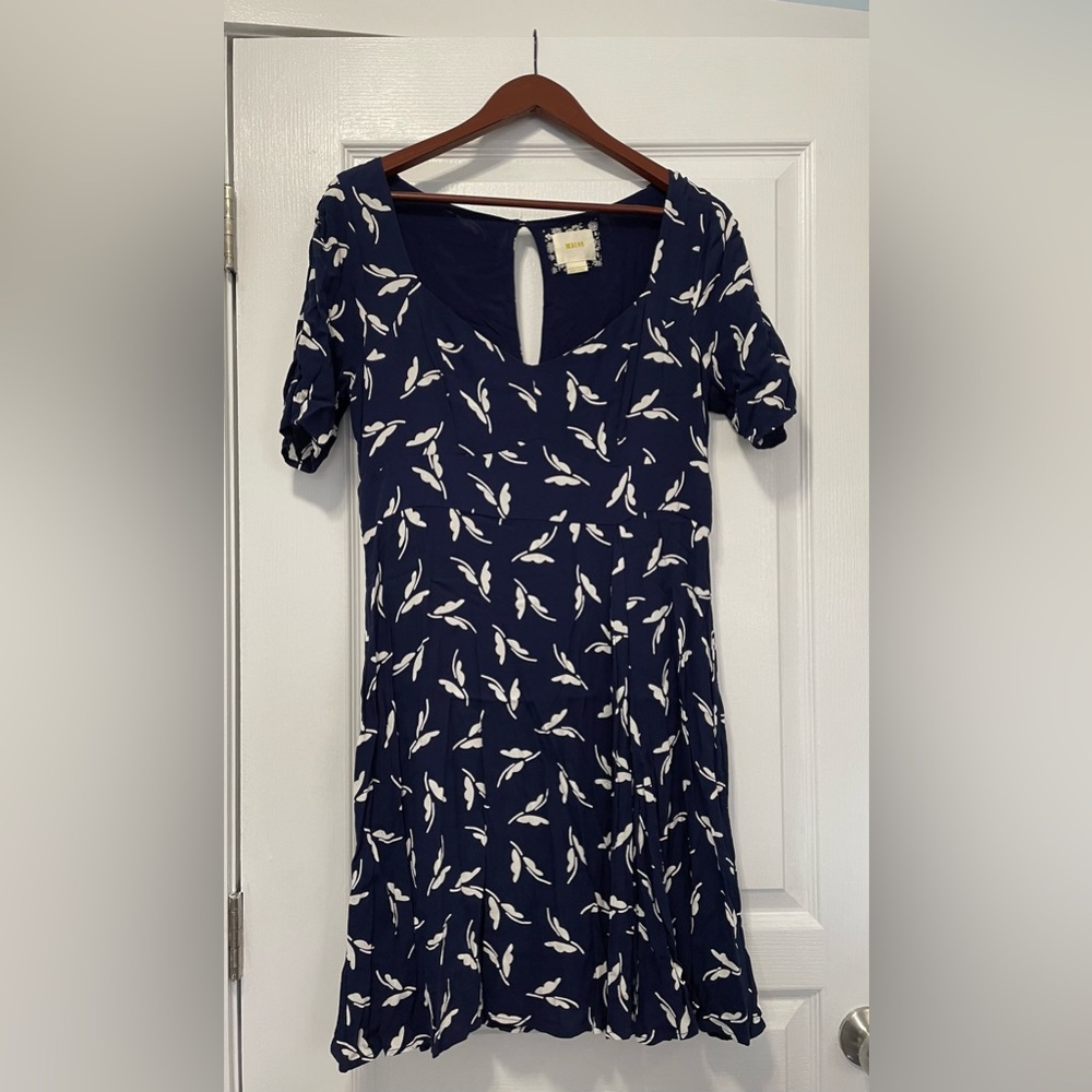 Maeve Navy Abstract Butterfly Dress